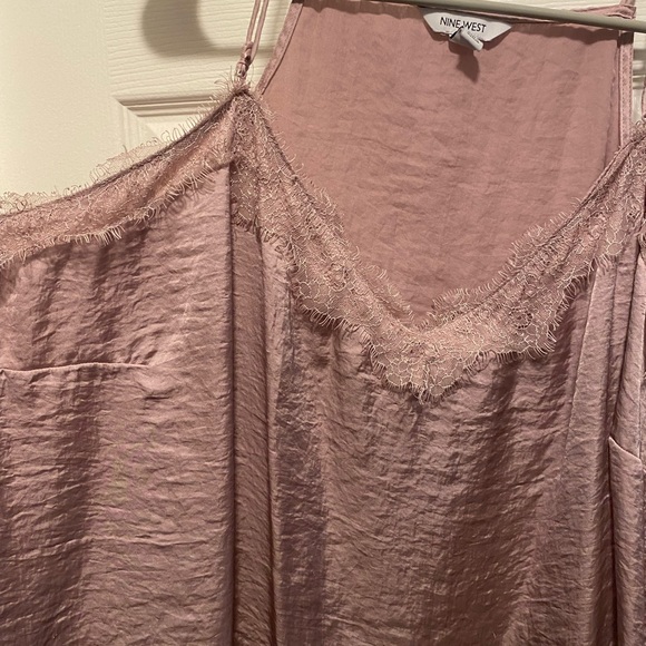 Plus Size Nine West V-Neck Camisole with lace trim in Washed Grape - Picture 3 of 8